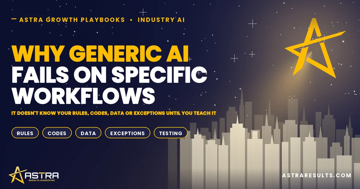 Why Generic AI Fails on Specific Workflows
