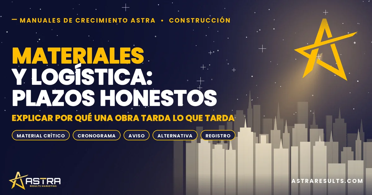 Materiales y Logística: Plazos Honestos en Obra
