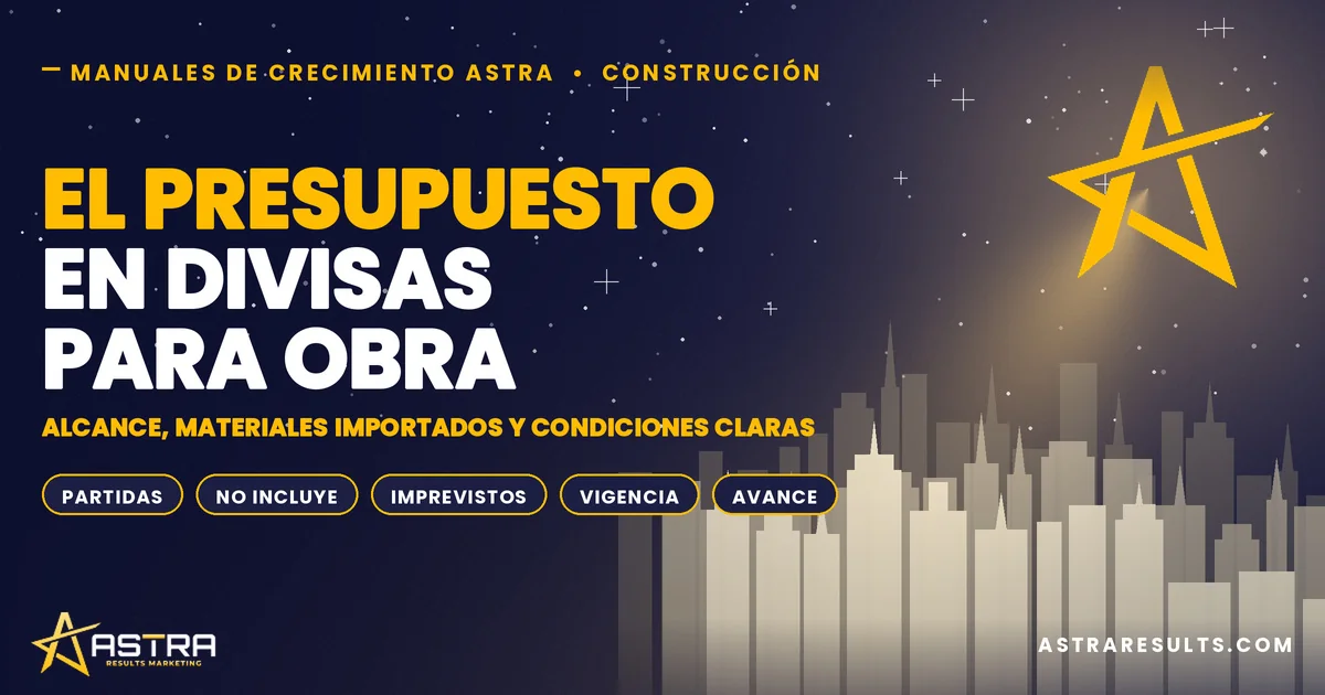El Presupuesto en Divisas para Obra Residencial