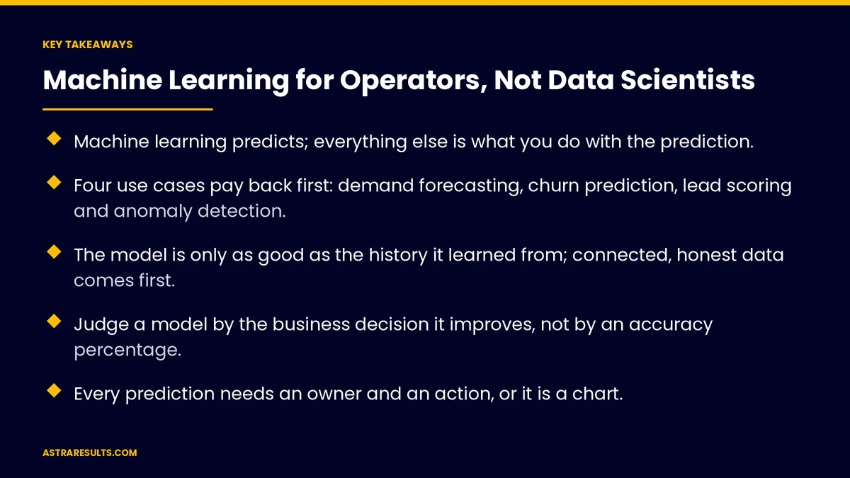 Key takeaways from "Machine Learning for Operators, Not Data Scientists" &mdash; Astra Results Marketing
