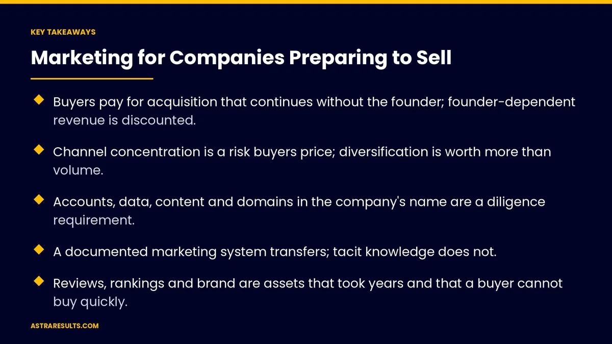 Key takeaways from "Marketing for Companies Preparing to Sell" &mdash; Astra Results Marketing
